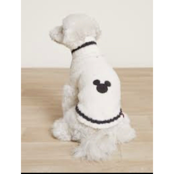 Barefoot Dreams Disney Mickey Mouse Pet Sweater Cozy Chic Cream/Carbon Soft XS - Picture 1 of 7